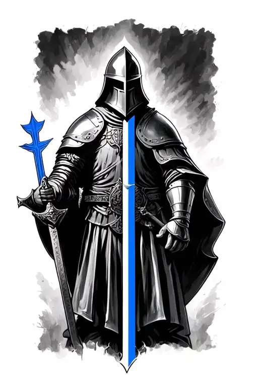 Knights Templar With Thin Blue Line