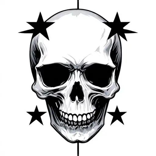 Skull And Stars Black