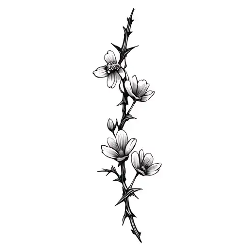 Barbed Wire With Wild Flowers