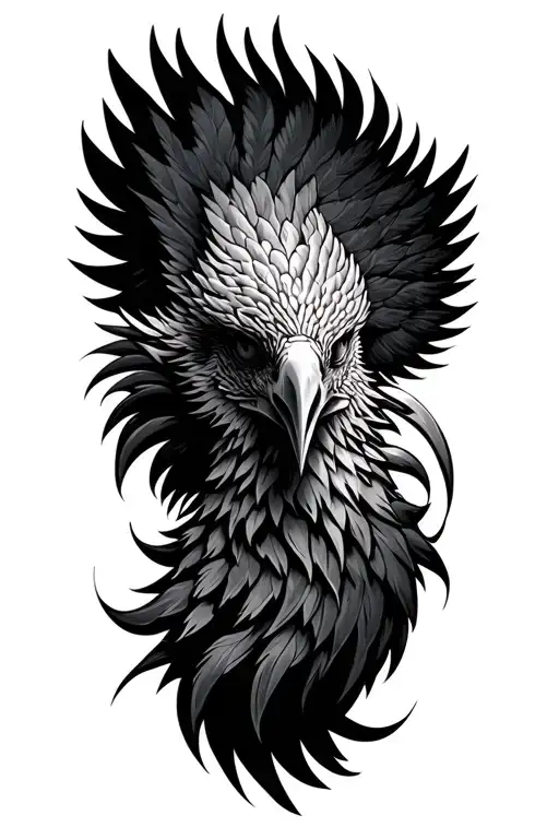 Motorbike Phoenix Head Surrounded