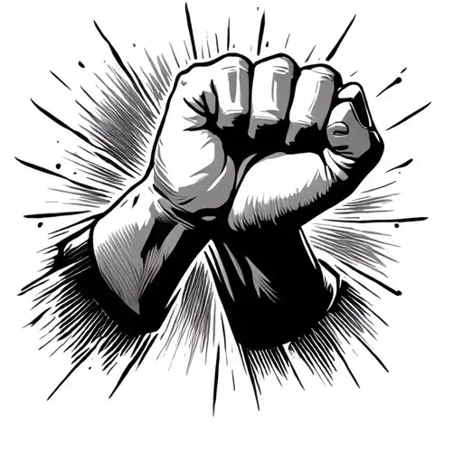 Fist Raised In Unity Strength