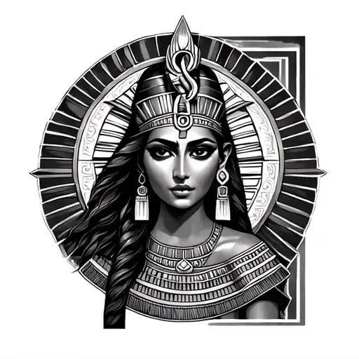Lucresha With Female Egyptian God With Eternal Love Symbol