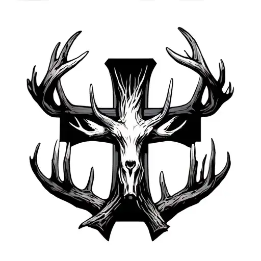 Christian Cross Made From Stag Antlers