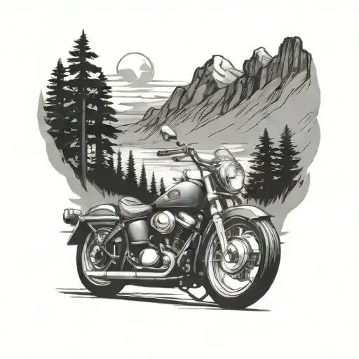 Motorcycles Outdoors Mountains Trees