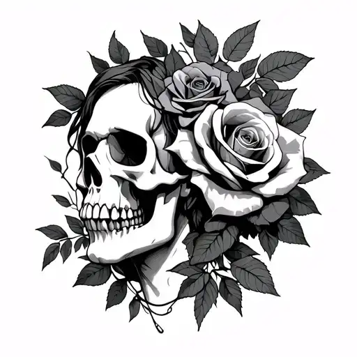 Skull And Roses Overgrown Lil Peep