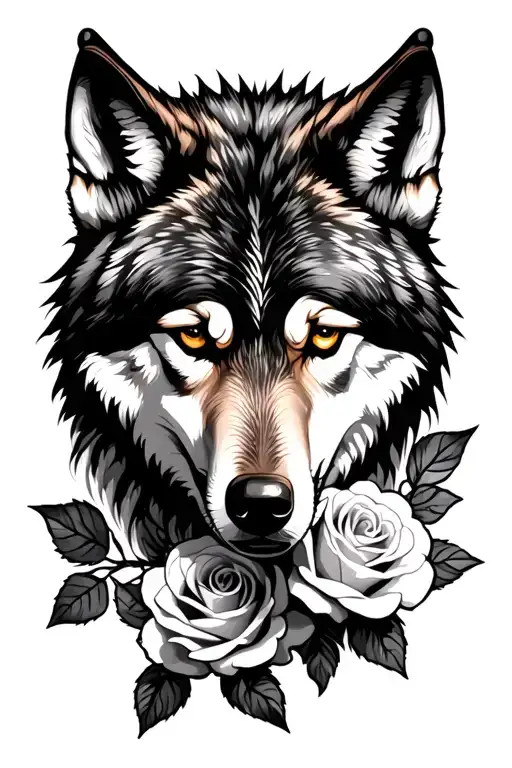 Wolf And Roses