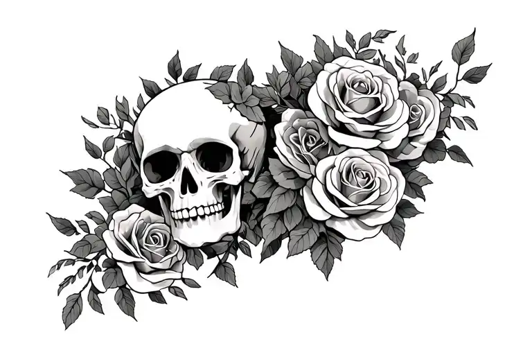 Overgrown Skeleton With Roses