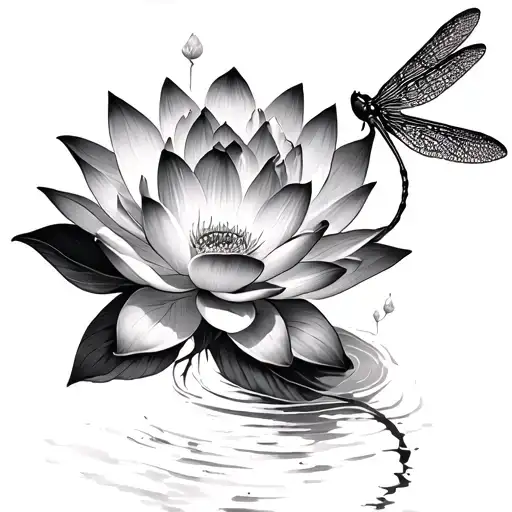 Lotus And Dragonfly