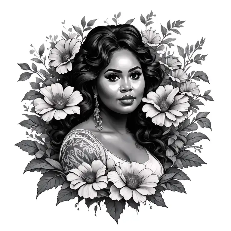 Big Mama In Crusive With Flowers Growing