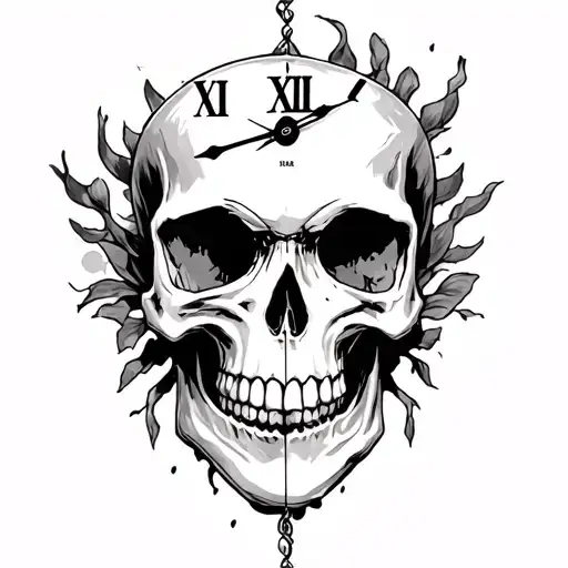 Skull And Clock