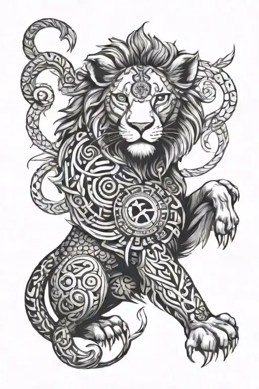 Leo Zodiac Sign With San Antonio Elements Intertwined