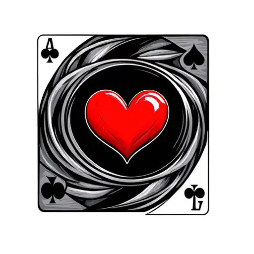 Poker Symbols With A Big Red Heart