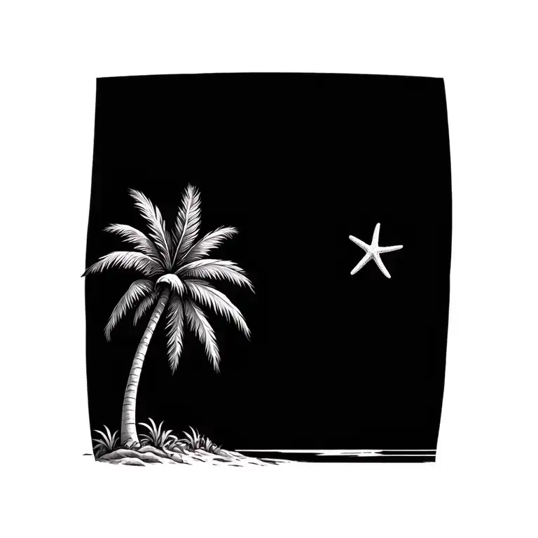 Palm Tree With Starfish