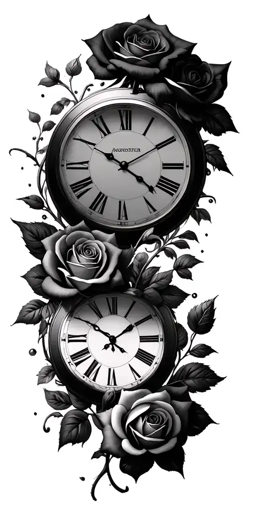 Clock Faces And Roses And Churns