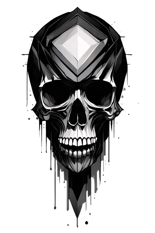 Geometric Shapes Faded From A Skull