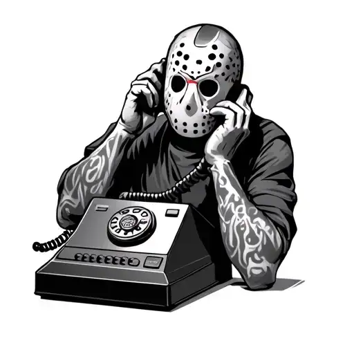 Jason Vorhees Talking On Phone Rotary Dial