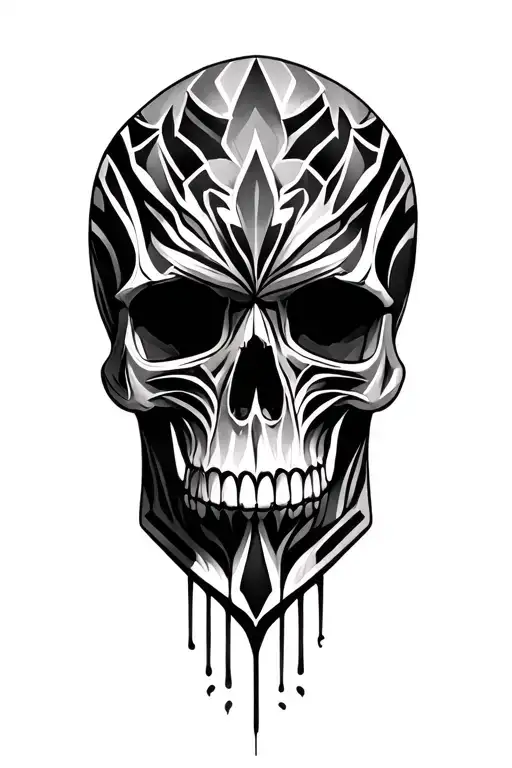 Geometric Patterns Faded From A Skull