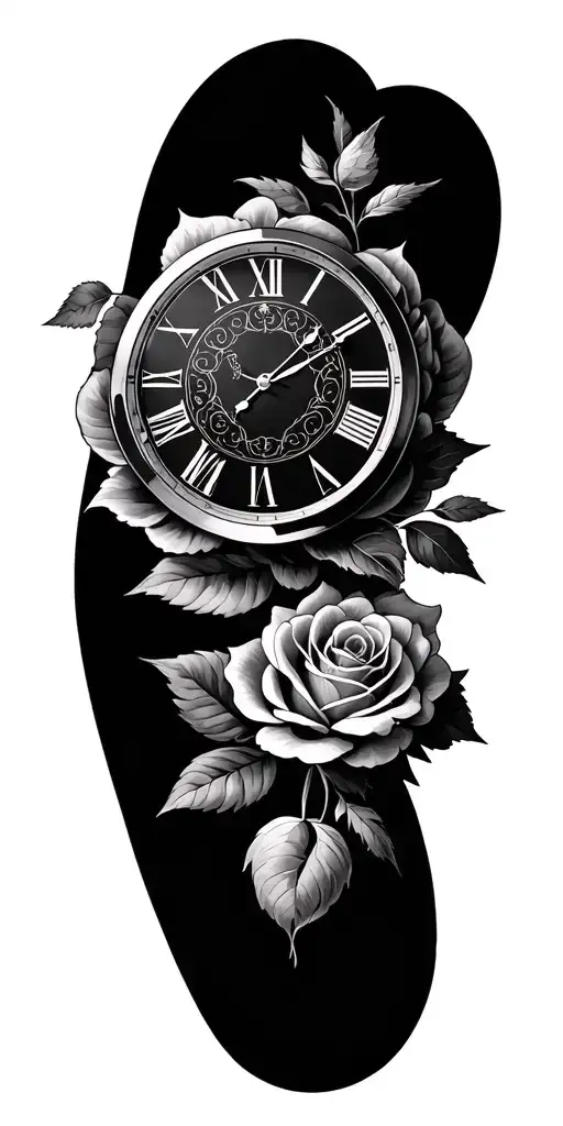 Clock Faces And Roses And Angles Flying