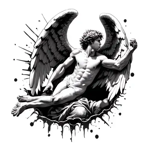 Angel Down To Fetch A Man Falling In Hole