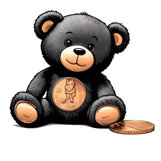 Flattened Penny With Teddy Bear