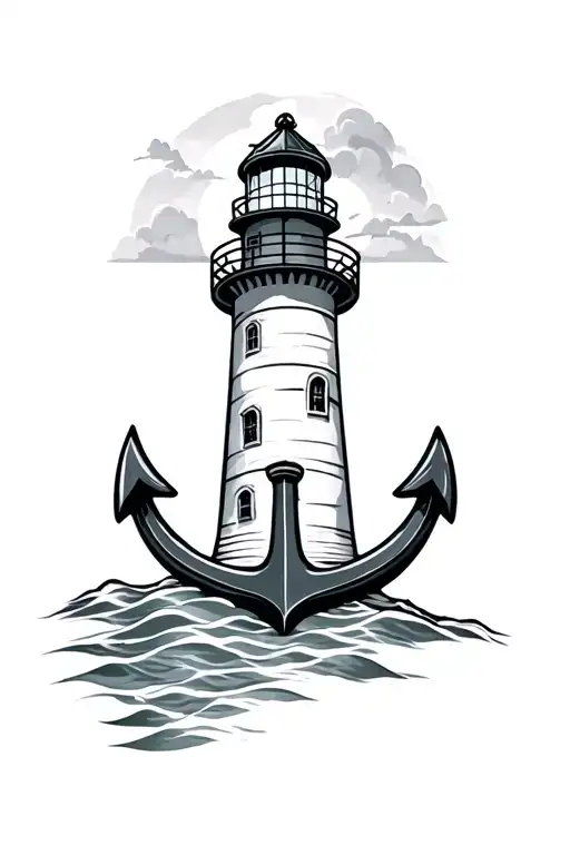 Lighthouse And An Anchor