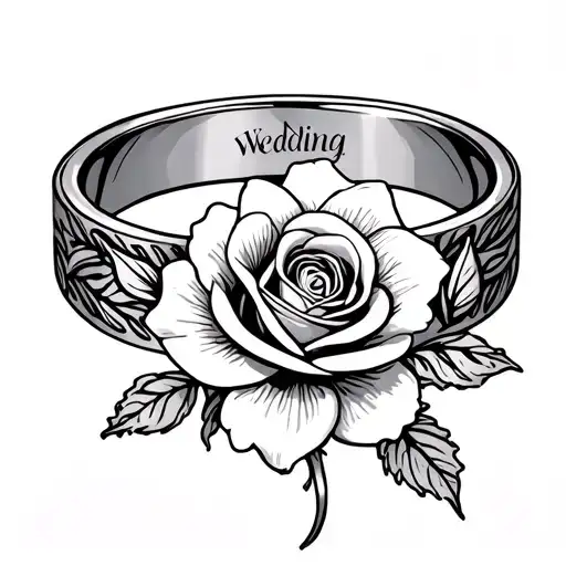 Confetti Rose And Daffodil Wedding Band