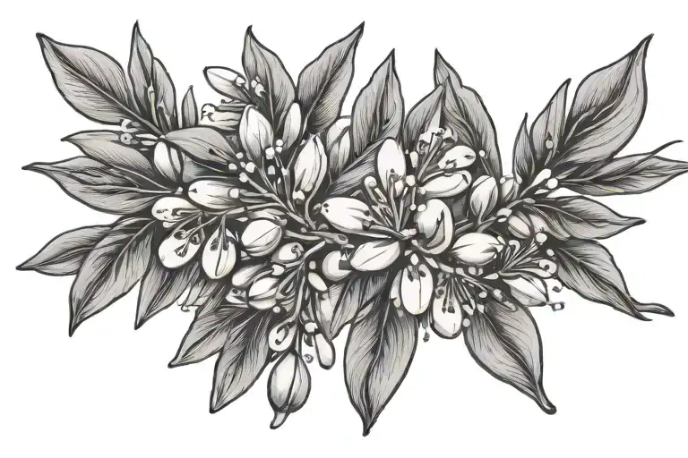 Olive Branch With Blossoms Blooming