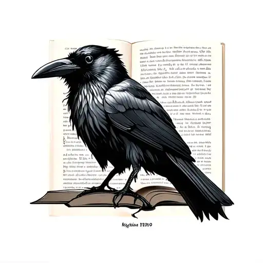 Raven With Feathers Made From Pages Of Books