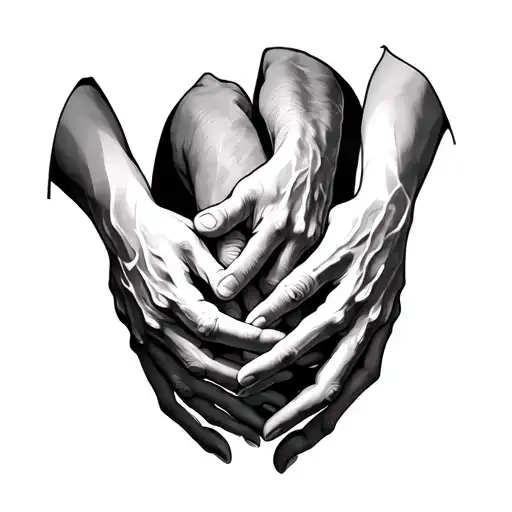 Three Arms Linked Together At Fore Arm