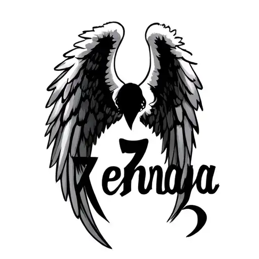 Name Zenaya With Angel Wings