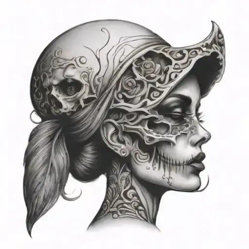 Lady With Skull