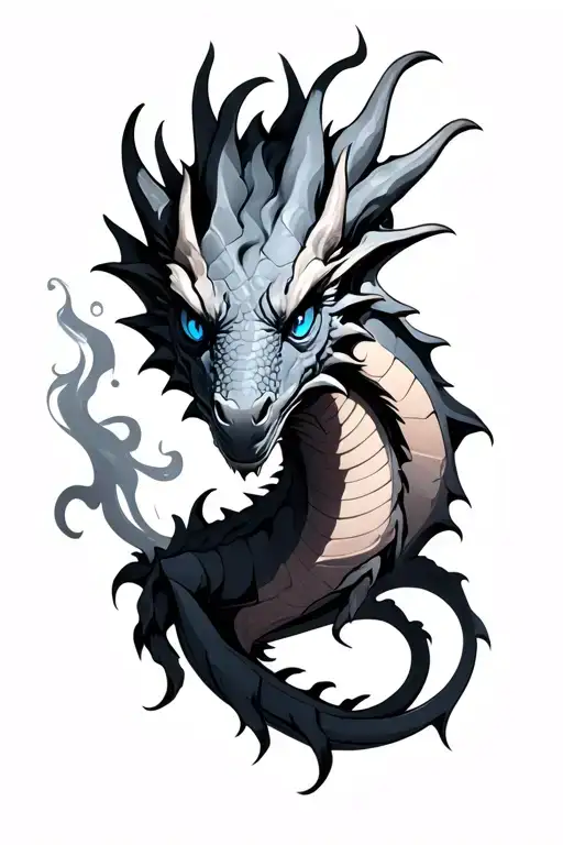 Smoky Dragon With Blue Eyes