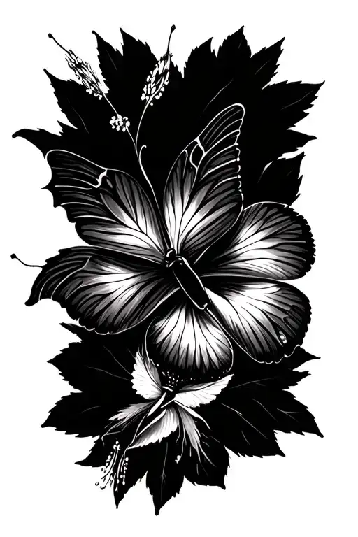 Huming Bird Hybiscus Butterfly Emerging