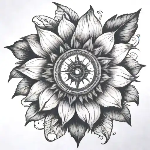 Rosetta Compass And Sunflower