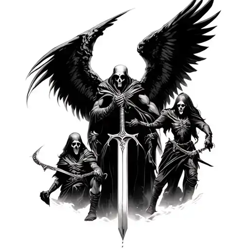 Reaper Death Family Death Angel Sword Fighting Art Universe Battle