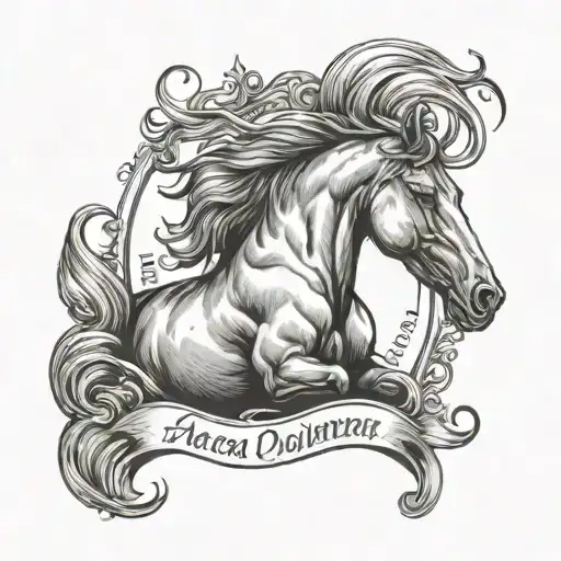 Horse And Name Written