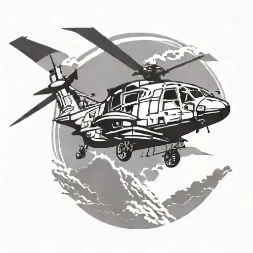 Black Hawk Helicopter Silhouette Flying