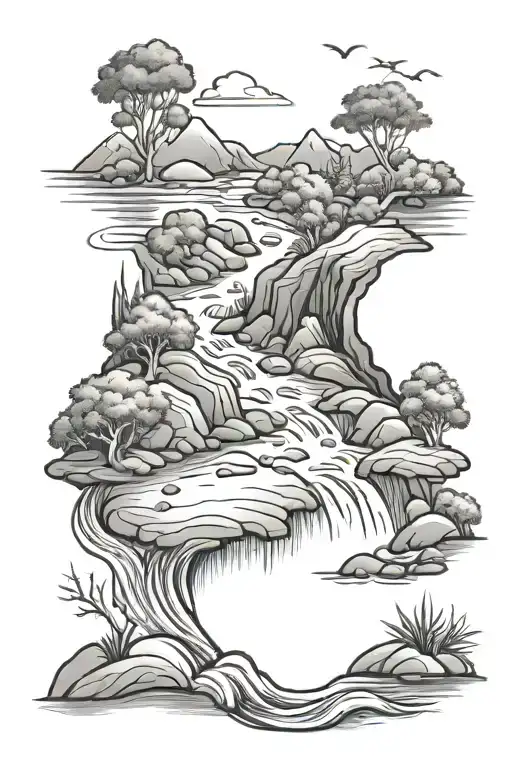 Outdoor Scene Featuring A River Flowing