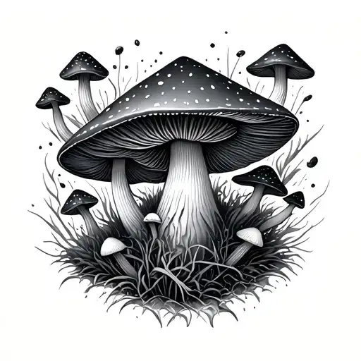 Mushrooms Geometric Design Full Sleeve