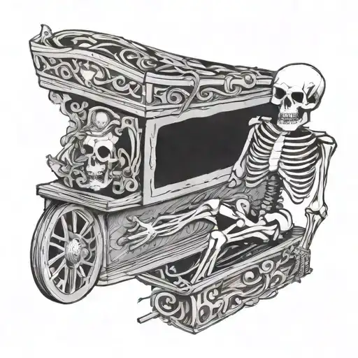 Skeleton Dragging Coffin