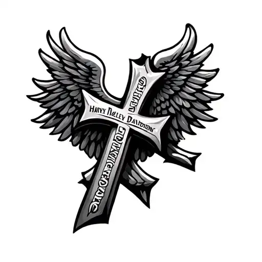 Harley Davidson Cross And Wings