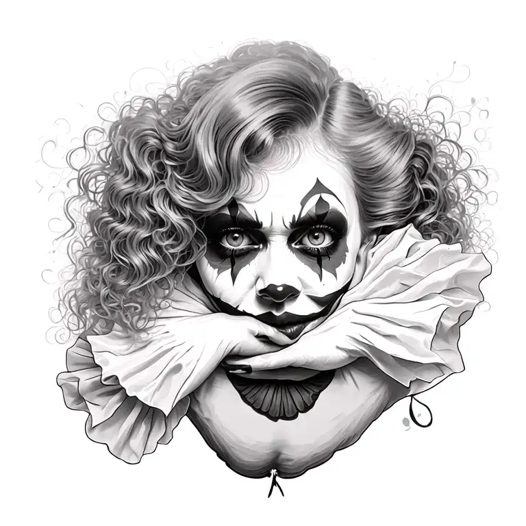 Sad Clown Woman Posing