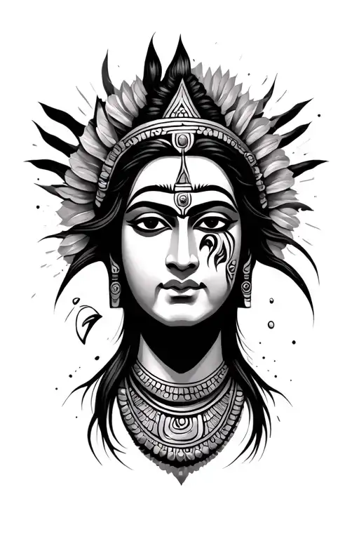 Stand Rectangle Box Under This Shiva Half Face Made