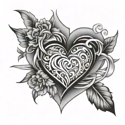 C And J Initals Intertwined By Heart Symbolizing Love