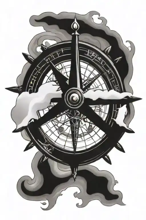 Ocean Ships Wheel Compass Rose