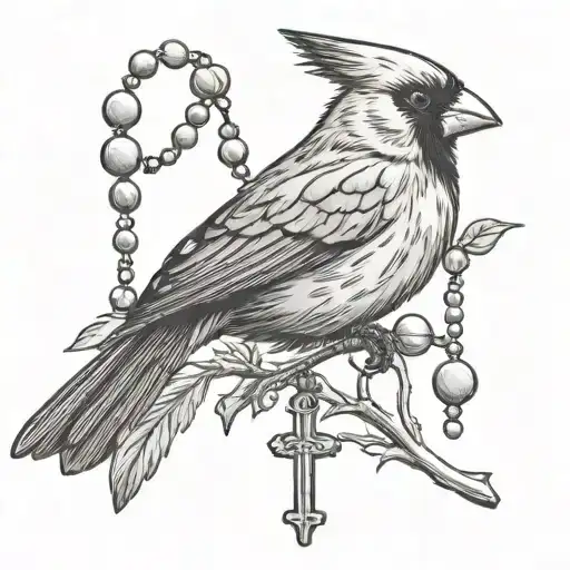 Cardinal Holding Rosary Beads