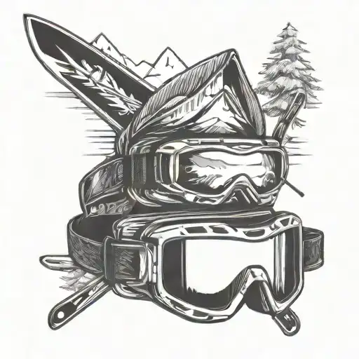 Skis Mountain Goggles