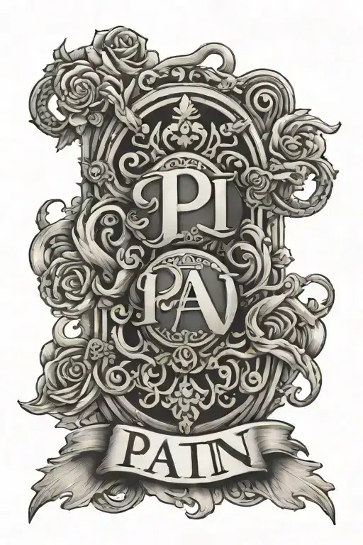 A Tattoo Design With Word Pain