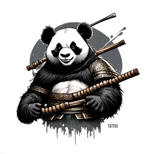 Drunk Panda Samurai On