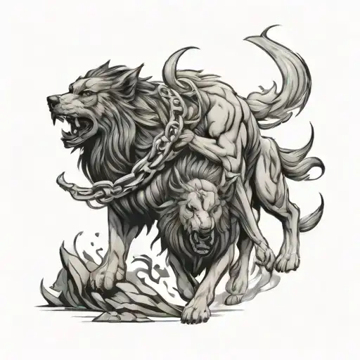 Hades Cerberus And Chiron Underworld Tattoo Design